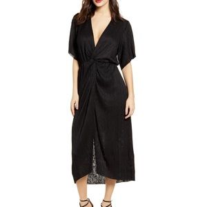 All In Favor Black Dolman Midi Dress